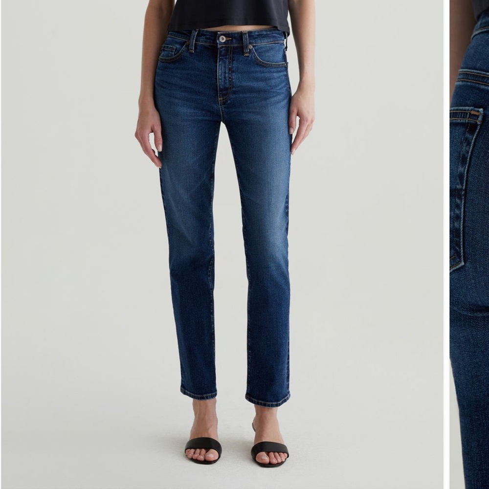 AG Mari Mid-Rise Slim Straight Dark Blue Jeans - Size 26 (brand new)